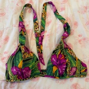 Tropical Floral Bikini Top